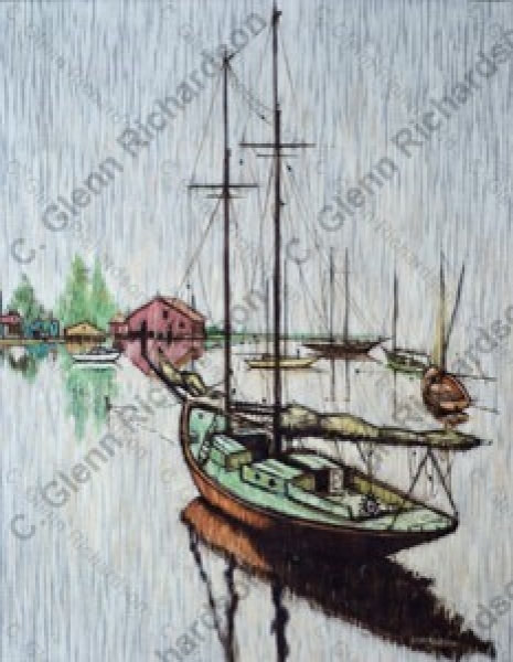 Artwork by C. Glenn Richardson - <b>09 • Serene Harbor</b><br />Oil on Canvas<br />(22