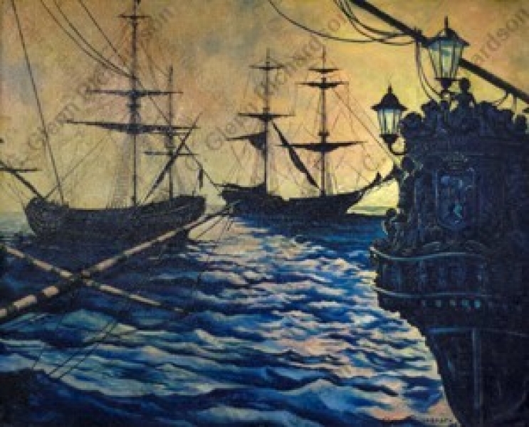 Artwork by C. Glenn Richardson - <b>16 • Flotilla</b><br />Oil<br />(30
